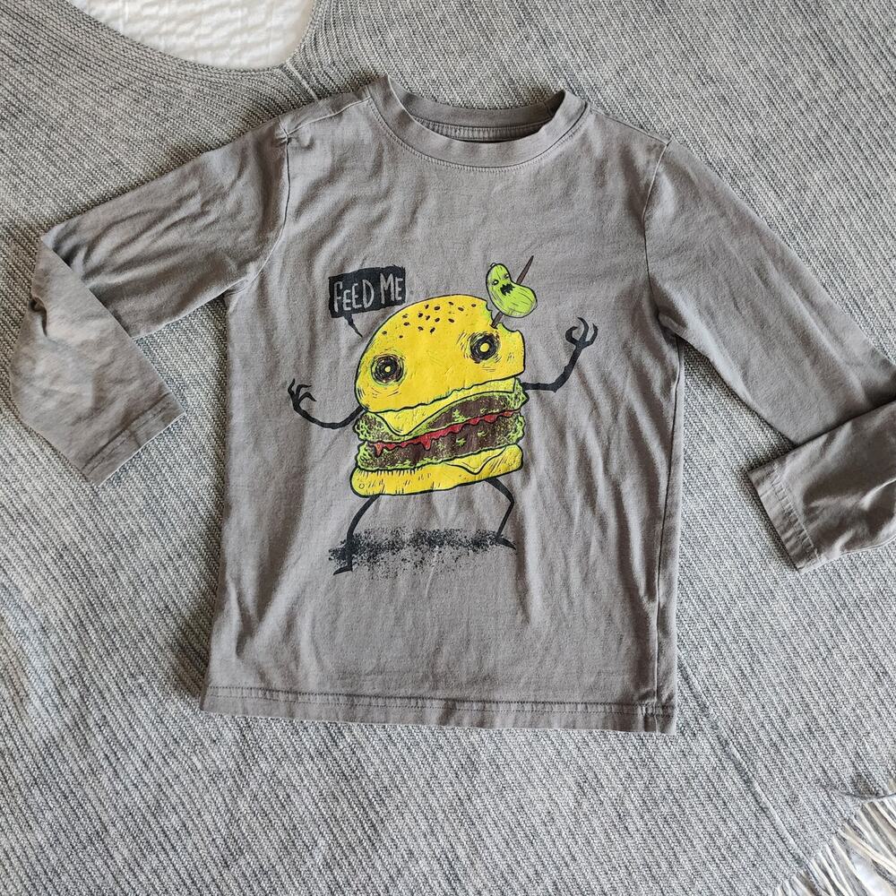 Cat & Jack 'Feed Me' Burger Long Sleeve Tee